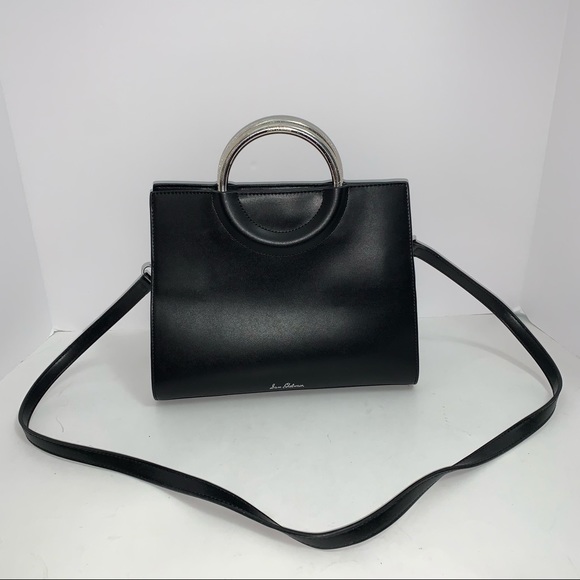 SAM EDELMAN Anthropologie black vegan purse hand bag crossbody bag - Picture 1 of 11